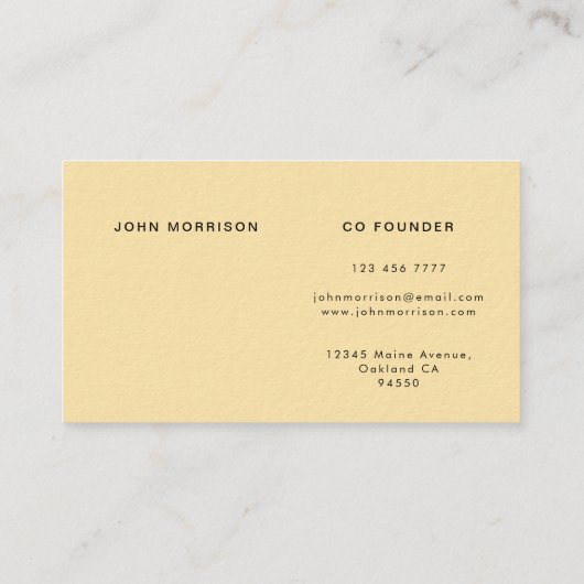 黒モダンと黄のプロフェッショナルミニマル 名刺 (裏面)