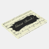 黒モダンと黄色の音楽結婚式招待状 ゲストブック (コーナー)