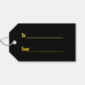 黒モダンのおもしろい可愛いクリスマスの金ゴールドトナカイ ギフトタグ (裏面横)