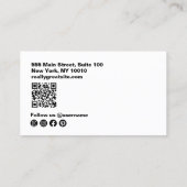 黒モダンのソーシャルメディアQRコード 名刺 (裏面)