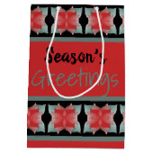 黒モダンのバーンドレッド ミディアムペーパーバッグ (裏面)