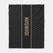 黒モダンのパーソナライズされた姓 フリースブランケット (正面)