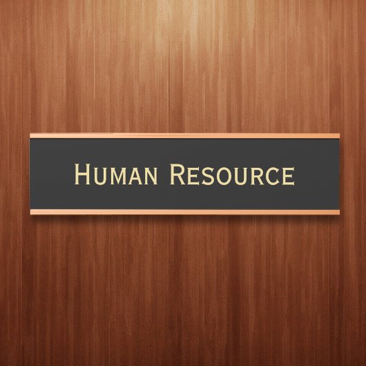 黒モダンのフェイク金ゴールドオフィスルーム部門名 サインプレート