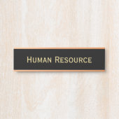 黒モダンのフェイク金ゴールドオフィスルーム部門名 サインプレート (正面)