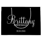 黒モダンのブパーソナライズされたリデメイド ラージペーパーバッグ (正面)