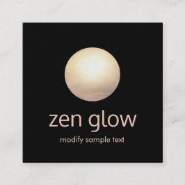 黒モダンのミニマル金ゴールド円 スクエア名刺