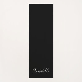 黒モダンのヨガマットパーソナライズされたの白い台本 ヨガマット