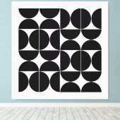 黒モダンの半円 キャンバスプリント (インサイチュ (ウッドフロア))