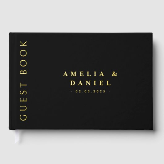 黒モダンの名結婚前と日実在付 ゲストブック (正面)