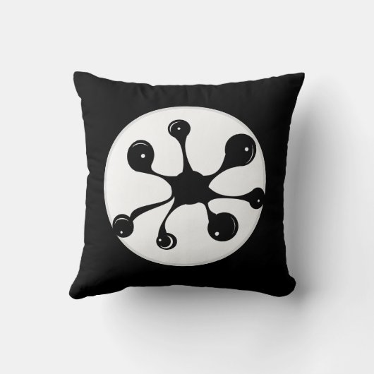 黒モダンの抽象芸術黒の染み クッション (裏面)