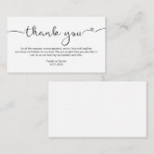 黒モダンの田結婚舎フォント エンクロージャーカード (正面/裏面)