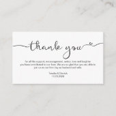 黒モダンの田結婚舎フォント エンクロージャーカード (正面)