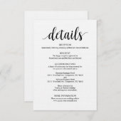 黒モダンの素朴詳細・エンクロー結婚ジャ エンクロージャーカード (正面/裏面)