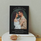 黒モダンの結婚モノグラムの日付を保存 セーブザデート