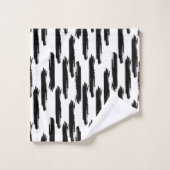 黒モダンの色彩の鮮やかストライプ バスタオルセット (ウォッシュタオル)