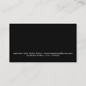 黒モダンの薄い青い線を持つ名刺 名刺 (裏面)