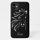 黒モダンの馬シルエットイメージアート Case-Mate iPhoneケース (裏面)