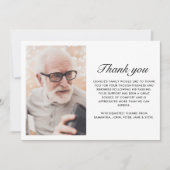 黒モダンの2写真のスクリプエレガントト葬儀 サンキューカード (正面)