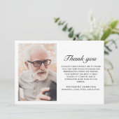 黒モダンの2写真のスクリプエレガントト葬儀 サンキューカード (スタンド正面)