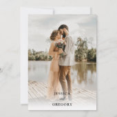 黒モダンはっきりしたと白のスクリプ結婚ト セーブザデート (裏面)