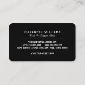 黒モダンはっきりしたと白のスワップ模様 名刺 (裏面)
