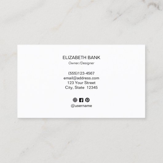 黒モダンはっきりしたタイポグラフィ 名刺 (裏面)