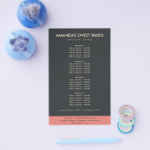 黒モダンはっきりしたピンク写真価格サービス チラシ (シングル)