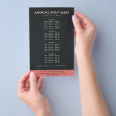 黒モダンはっきりしたピンク写真価格サービス チラシ (ハンドル)