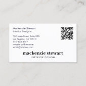 黒モダンはっきりしたプロフェッショナルQRコード 名刺 (裏面)