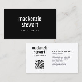 黒モダンはっきりしたプロフェッショナルQRコード 名刺