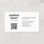 黒モダンはっきりしたプロフェッショナルQRコード 名刺 (裏面)