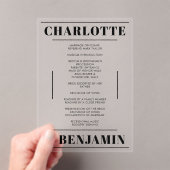 黒モダンはっきりしたミニマル結婚式 プログラム (インサイチュ (ポータブル))