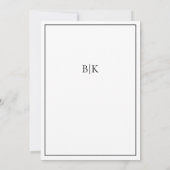 黒モダンはっきりしたモノグラムタイポグラフィ結婚ズ 招待状 (裏面)