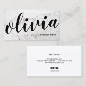 黒モダンはっきりした大理石筆跡 名刺 (正面/裏面)