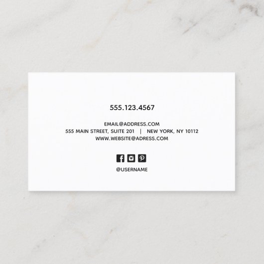 黒モダンはっきりした大理石筆跡 名刺 (裏面)