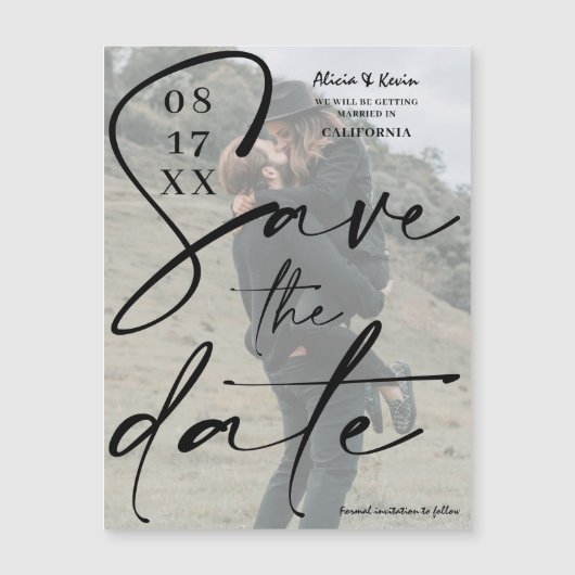 黒モダンはっきりした文字の写真を保存 (正面)