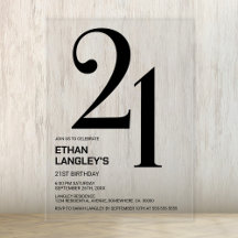 黒モダンはっきりした文字21歳の誕生日パーティー