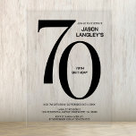 黒モダンはっきりした文字70th誕生日パーティー アクリル招待状<br><div class="desc">招待状この黒い文字のアクリル70歳のバースデモダンィーパーティーの招待であなたの友人や愛する人々。この招待テンプレートのカスタマイズ可能な文字領域を使用すると、日付、時刻、会場、RSVP情報など、特別な誕生祝いに必要なすべての詳細を簡単に含めることができます。</div>