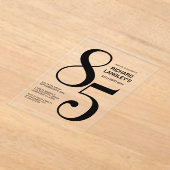 黒モダンはっきりした文字85thバースデーパーティー アクリル招待状 (レイダウン)