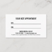 黒モダンはっきりした白アポイントメント 予約カード (正面)