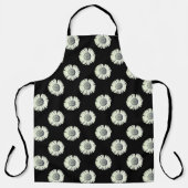 黒モダンはっきりした白デイジー型スタイリッシュ エプロン (正面)