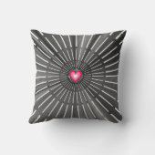 黒モダンはっきりした色とピンク色のハートユニーク スタイリッシュ カッコいい クッション (裏面)