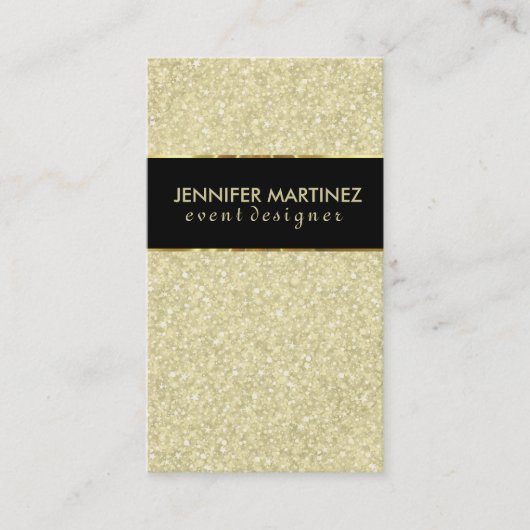黒モダンはっきりした色と金ゴールドグリッター 名刺 (正面)