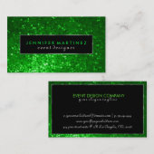 黒モダンはっきりした色グリッター2 名刺 (正面/裏面)