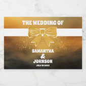 黒モダンはっきりした金ゴールドボー結婚ズ スパークリングワインラベル (シングルラベル)