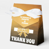 黒モダンはっきりした金ゴールドボー結婚ズ フェイバーボックス (正面サイド)