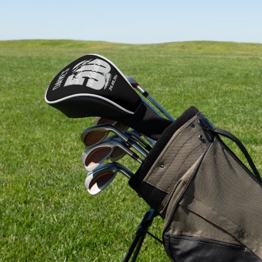 黒モダンはっきりした50パーソナライズされた誕生日名 ゴルフヘッドカバー (インサイチュ)
