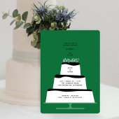 黒モダンアイス結婚ケーキカップルのシャワー 招待状