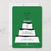 黒モダンアイス結婚ケーキカップルのシャワー 招待状 (正面)