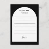 黒モダンアーチエレガントフォント エンクロージャーカード (正面)